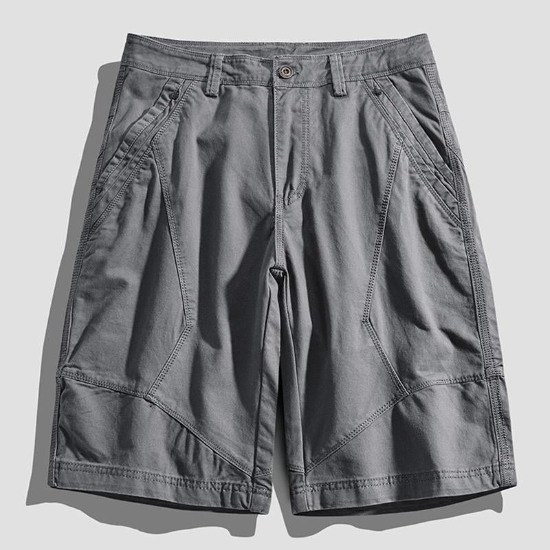 Mens Casual Stitching Solid Color Cotton Cargo Shorts 57524177M
