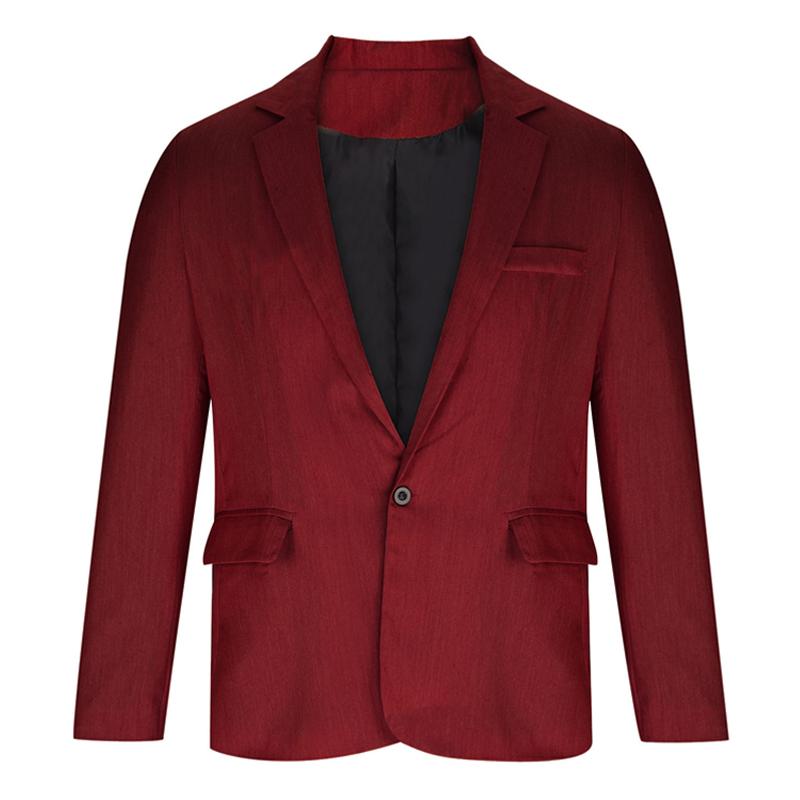 Mens Solid Color One Button Casual Blazer 07686840X