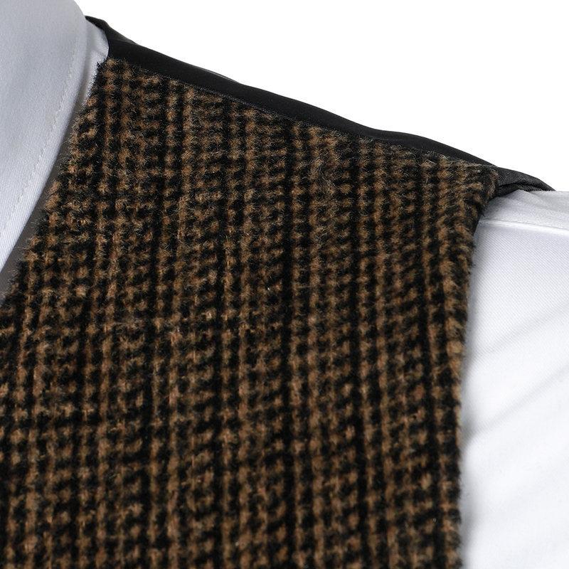 Mens Vintage V Neck Single Breasted Suit Vest 85710453Z