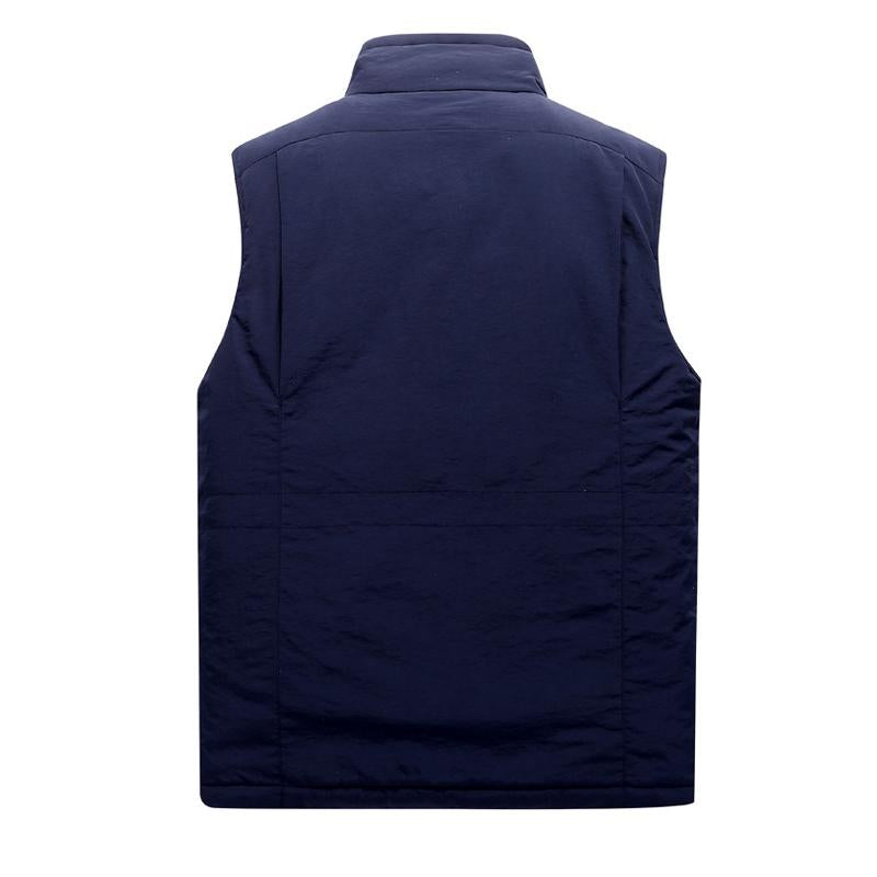 MenS Outdoor Waterproof Loose Plush Multi-Pocket Warm Vest 92273901Y