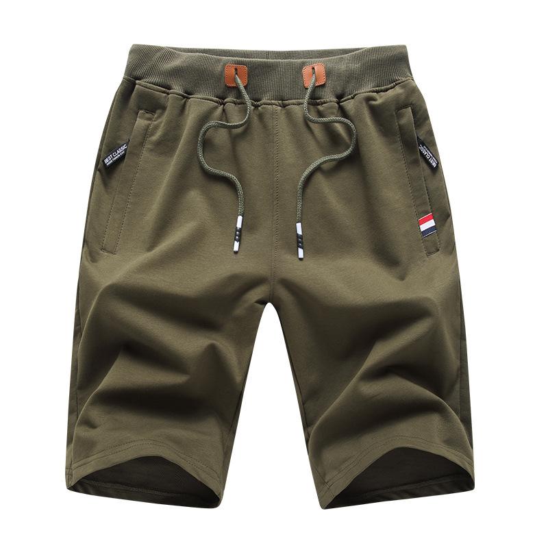 Mens Casual Solid Color Trendy Cotton Blend Sports Shorts 69119609X