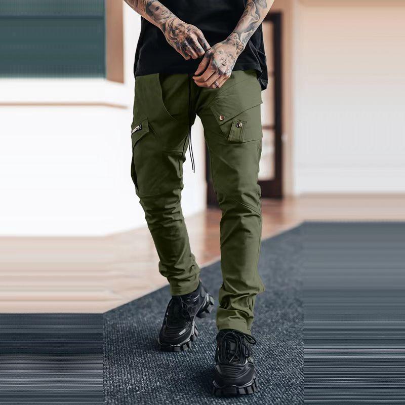 Mens Casual Multi-pocket Zipper Decor Cargo Pants 41490042Z