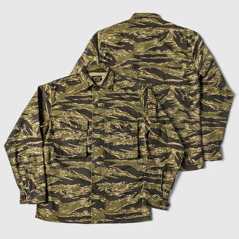Mens Camouflage Print Lapel Shirt Jacket 42403816X