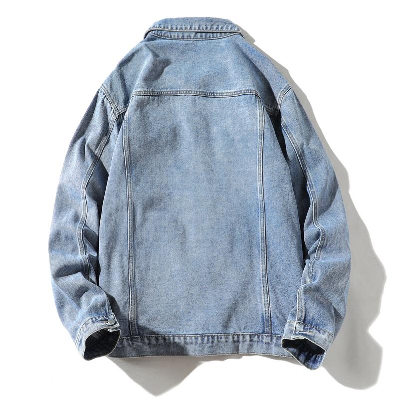 Mens Vintage Loose Multi Pocket Denim Jacket 56114454Y