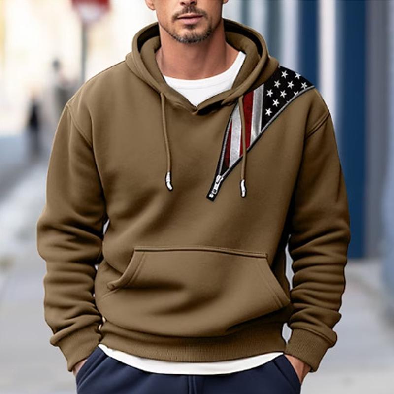 Mens Casual Flag Print Hoodie 33250049Y