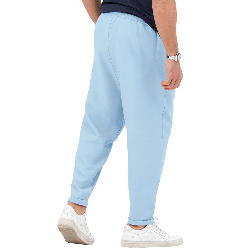 Mens Vintage Solid Color Belted Straight Leg Pants 44305437Y