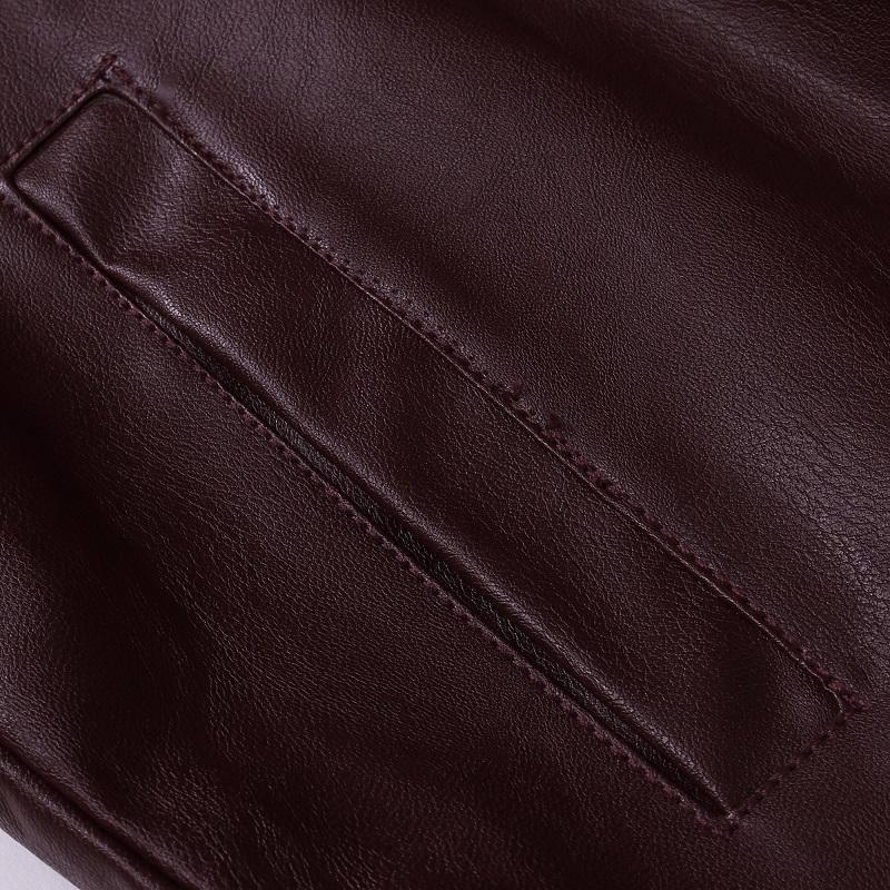 Mens Fashion Hooded Long Sleeve Zippered Leather Jacket 39712909M