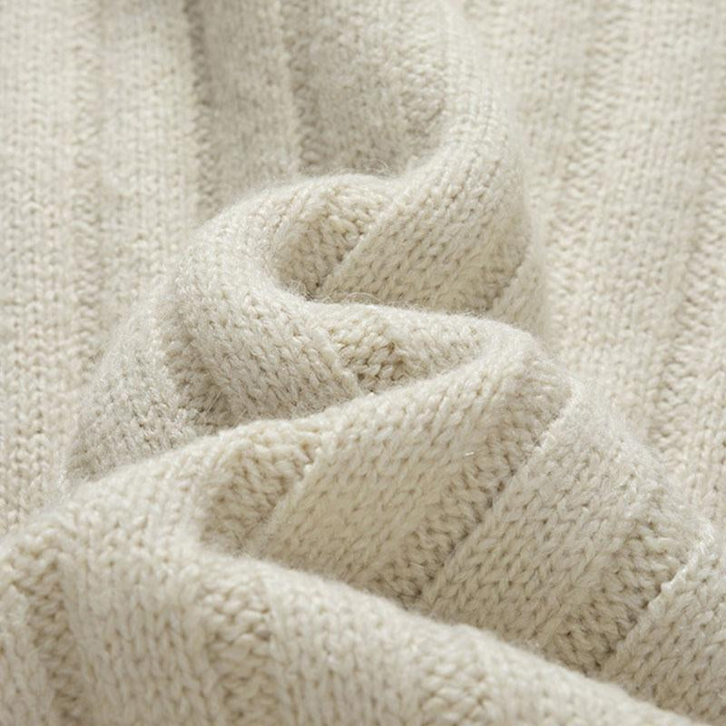 Mens Casual Solid Color Turtleneck Loose Pullover Sweater 08011827M