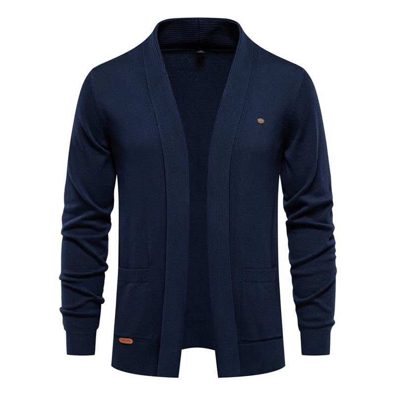 Mens Solid Color V-neck Knitted Cardigan Jacket 88508346X