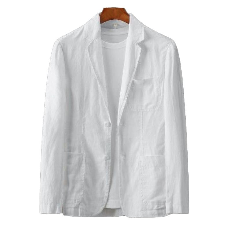 Mens Casual Thin Linen Breathable Lapel Blazer 31649019M