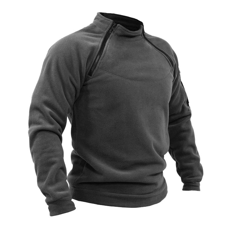 Mens Casual Outdoor Stand Collar Warm Loose Breathable Tactical Sweatshirt 09501450M