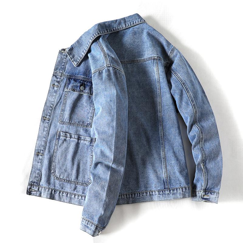 Mens Vintage Loose Multi Pocket Denim Jacket 56114454Y