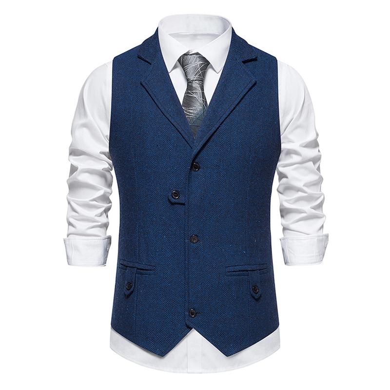 Mens Vintage Lapel Single Breasted Suit Vest (Shirt and Tie Excluded) 77133391M