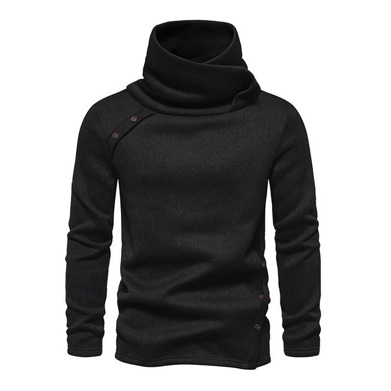 Mens Casual Pile Collar Warm Long Sleeve Pullover Sweatshirt 31492774M