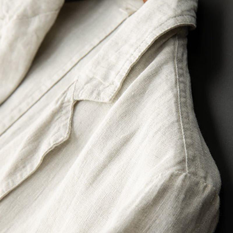 Mens Casual Thin Linen Breathable Lapel Blazer 31649019M