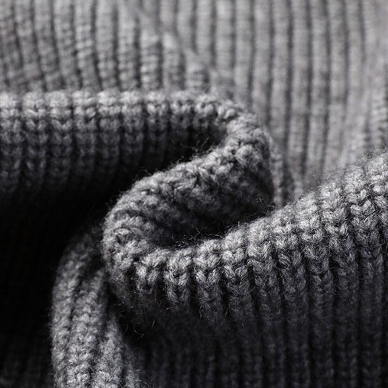 Mens Casual Stand Collar Cable Zipper Long Sleeve Knitted Cardigan 12911469M