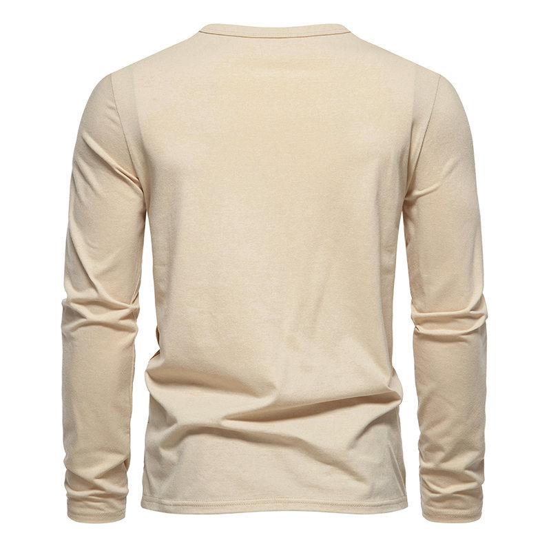 Mens Casual Colorblock Henley Collar Long Sleeve T-Shirt 76372776Y