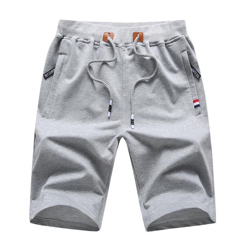 Mens Casual Solid Color Trendy Cotton Blend Sports Shorts 69119609X