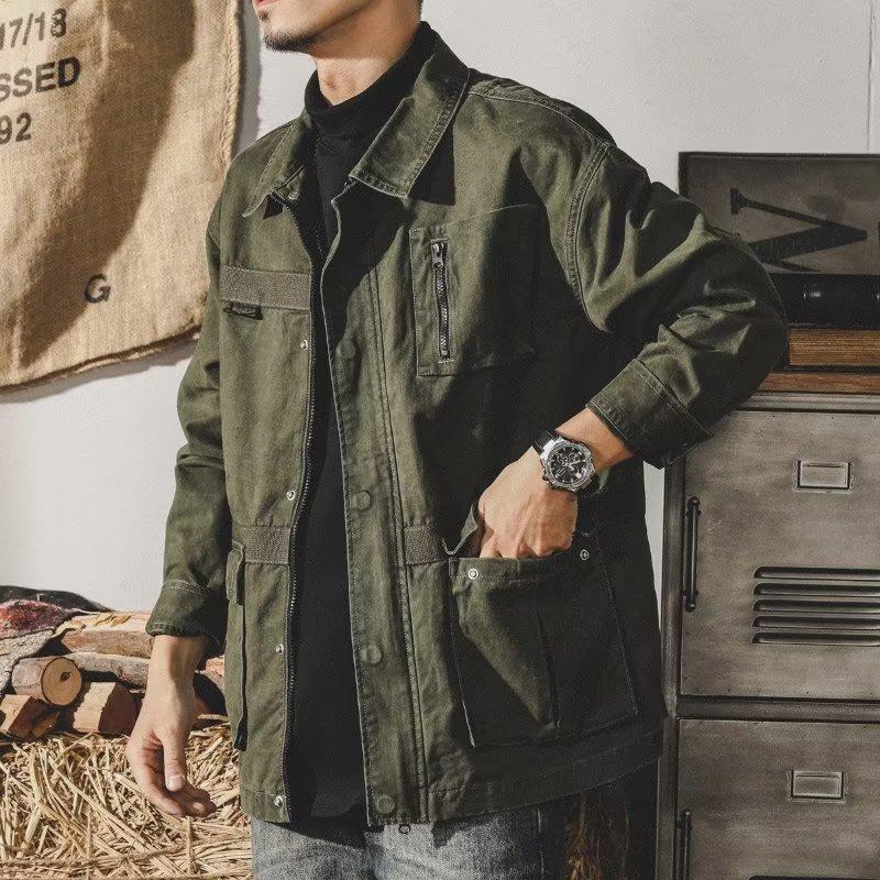 Mens Vintage Hunting Outdoor Lapel Work Jacket 91570946X
