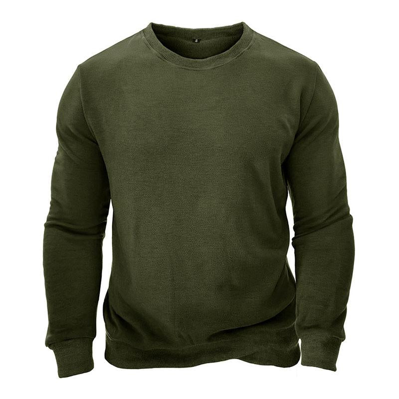 Mens Casual Outdoor Round Neck Fleece Warm Long-Sleeved Sweatshirt 55766743M