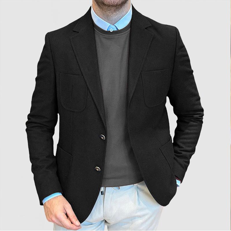 Mens Solid Color Casual Multi-pocket Blazer 48757708X