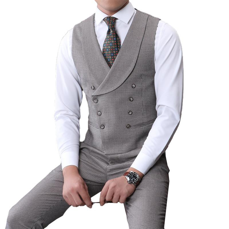Mens Suit Lapel Double Breasted Vintage Vest 70411651X