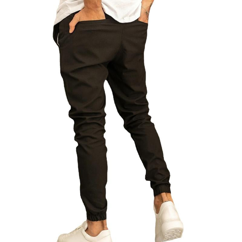 Mens Casual Solid Color Drawstring Trousers 63123584Y