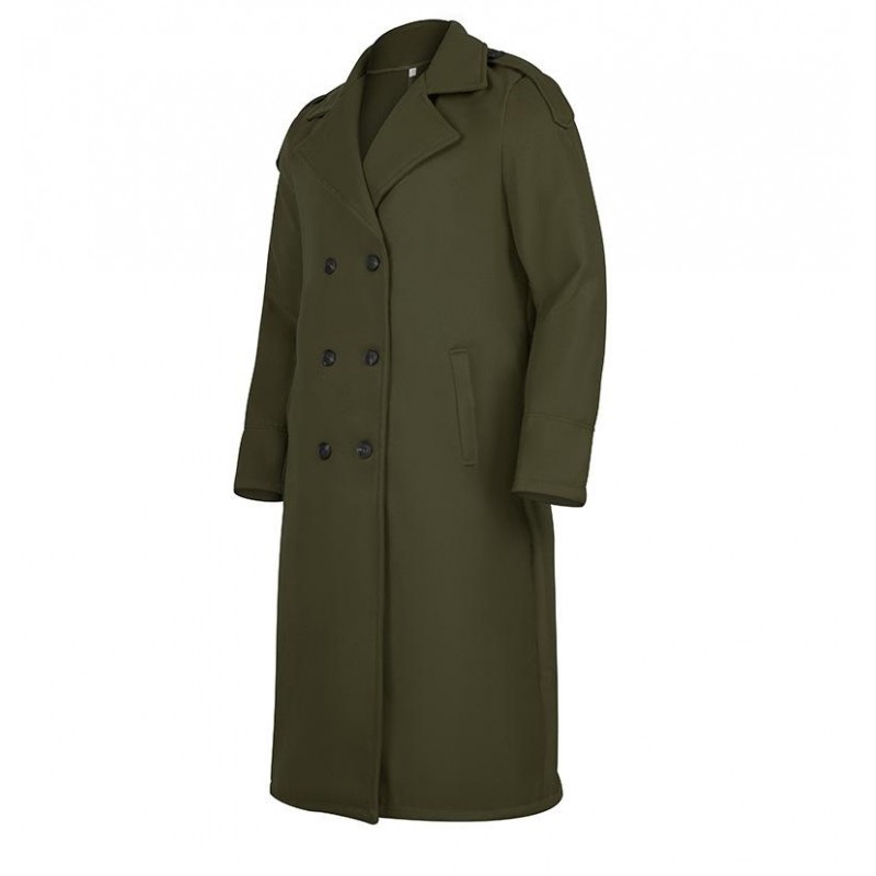 Mens Turn-down Collar Double Breasted Solid Long Coat 63857145Z