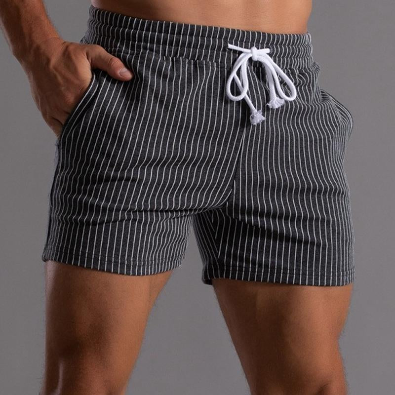 Mens Casual Striped Cotton Shorts 88170633Y