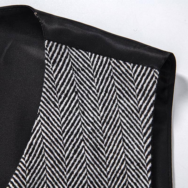 Mens Vintage V Neck Double Breasted Suit Vest (Shirt and Tie Excluded) 56863850M