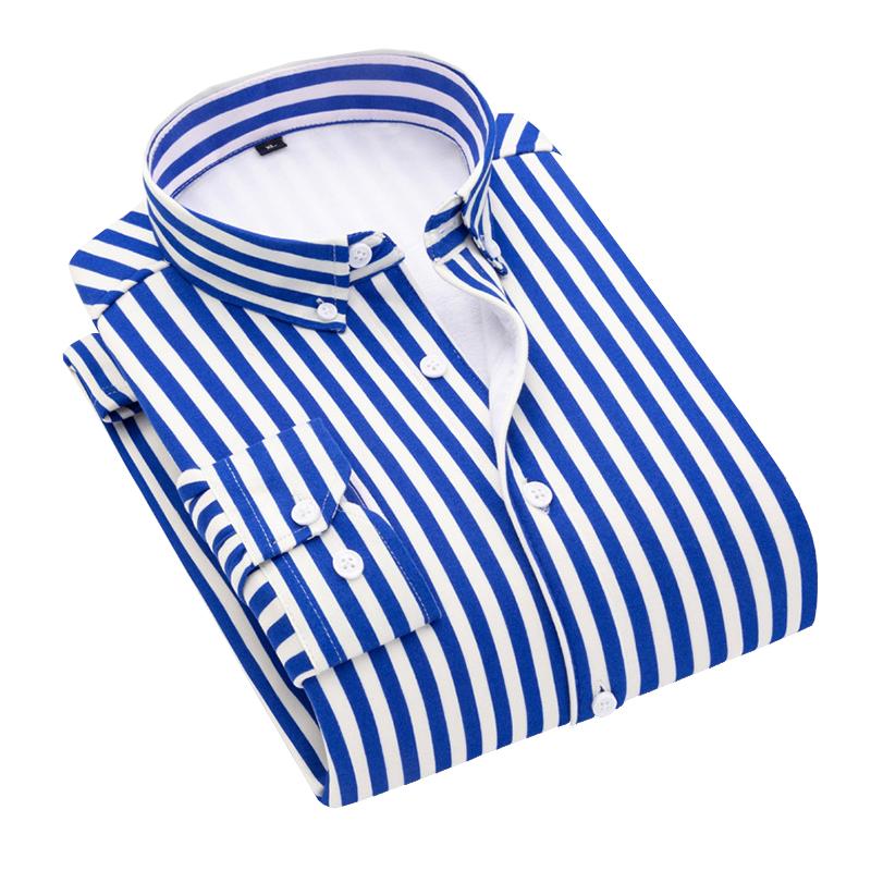 Mens Striped Thickened Lapel Shirt 23283422X