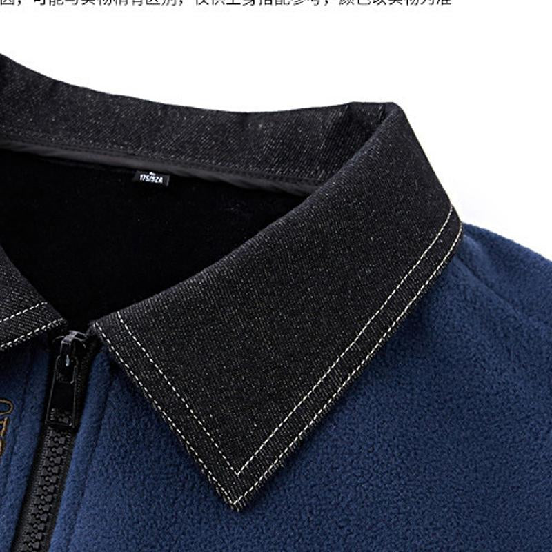 Mens Outdoor Fleece Lapel Stitching Loose Vest 51883943X