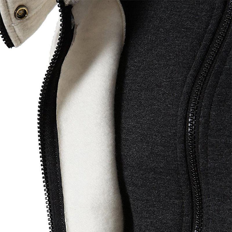 Mens Casual Colorblock Turtleneck Two Fake Pieces Zipper Sports Hoodie 27846230M