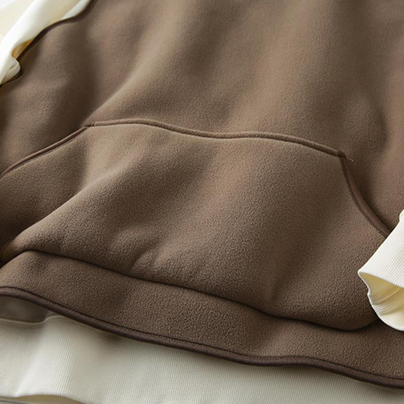 Mens Vintage Solid Color Sherpa Plush Warm Hooded Vest 19229618Y