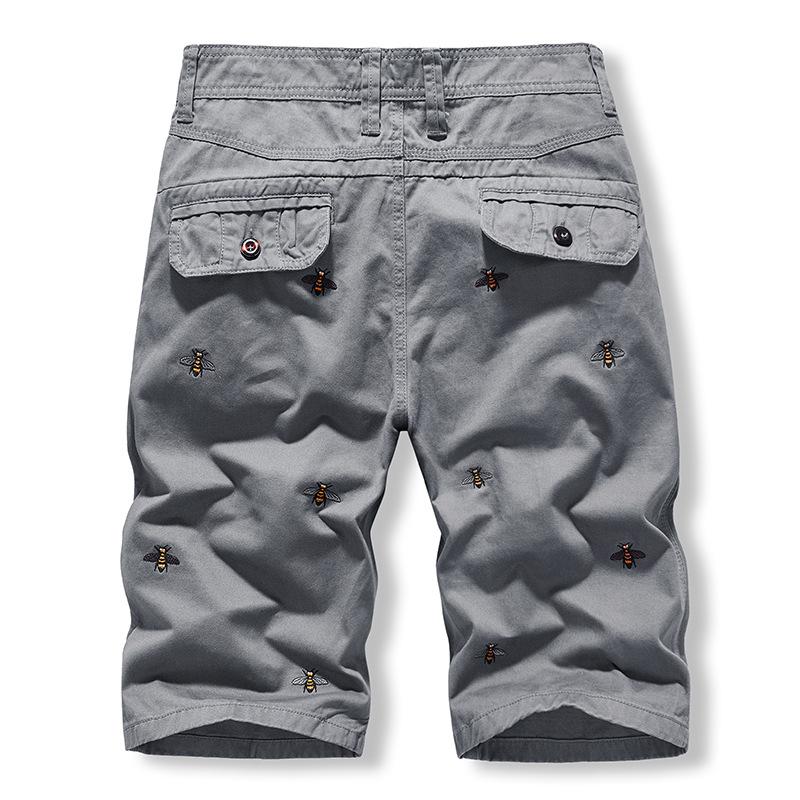 Mens Casual Cotton Bee Embroidered Cargo Shorts 55142002M