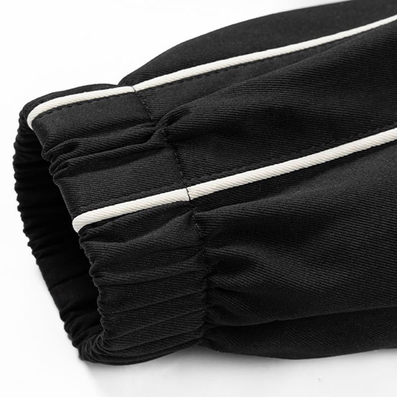 Mens Casual Stand Collar Loose Stitching Long Sleeve Baseball Jacket 46252202M