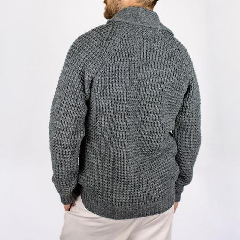 Mens Casual Solid Color Lapel Cardigan 53915985Y