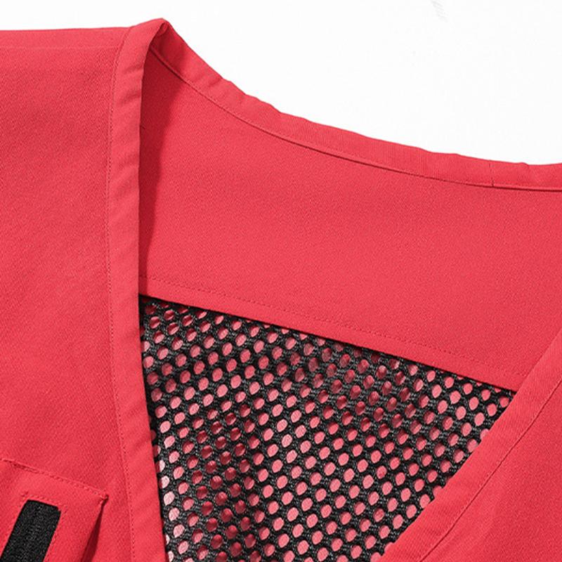 Mens Casual Outdoor Thin Multi-Pocket Breathable Loose Workwear Vest 48884166M
