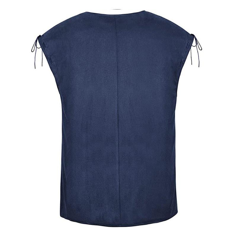 Mens Solid Color Single Breasted Lace-Up Vest 86196851X