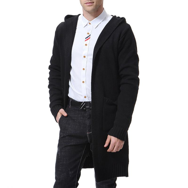 Mens Casual Mixed Color Hooded Sweater Cardigan 63683479Y
