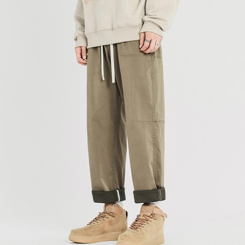 Mens Vintage Loose Multi Pocket Straight Leg Cargo Pants 88705427M