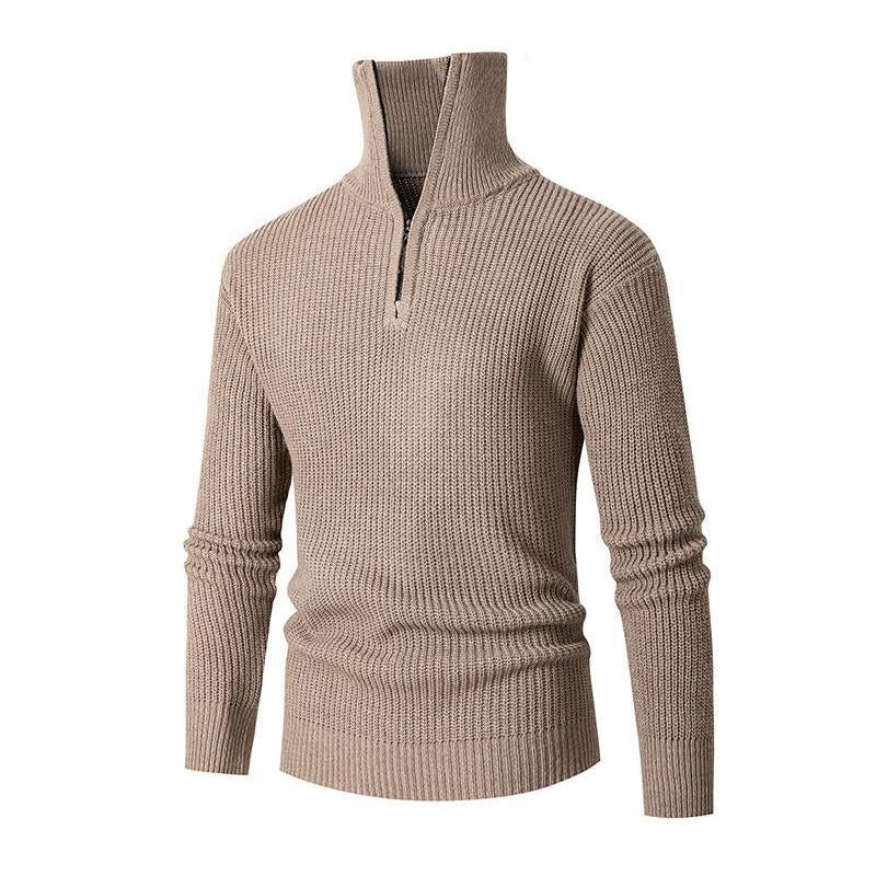 MenS Casual Solid Color Half-Zip Turtleneck Pullover Sweater  83984321Y