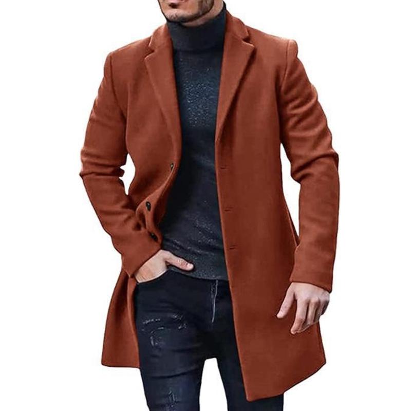 Mens Casual Solid Color Button Suit Collar Jacket Coat 56773535X
