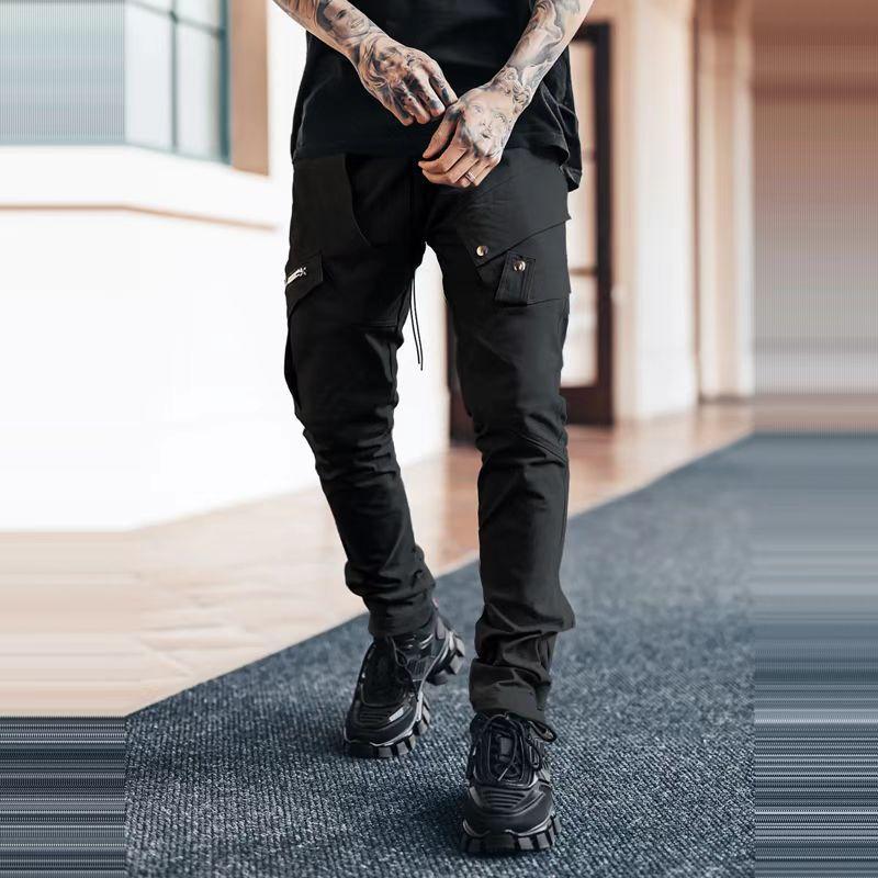 Mens Casual Multi-pocket Zipper Decor Cargo Pants 41490042Z