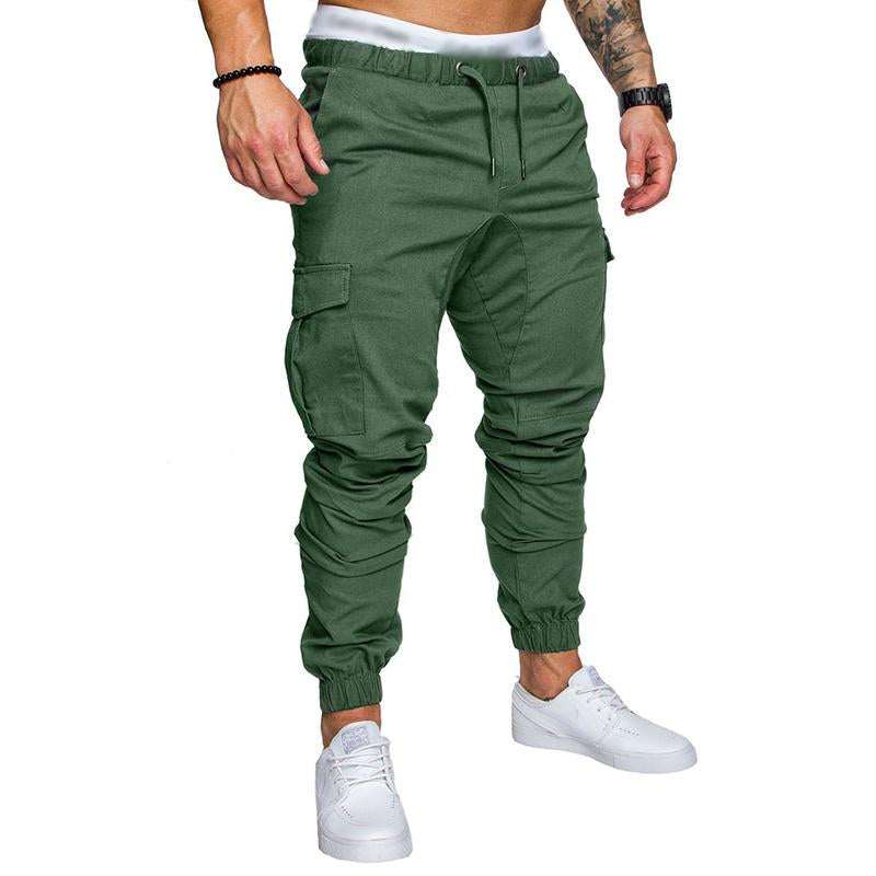 Mens Casual Multi Pocket Elastic Waist Sports Pants 12993660M