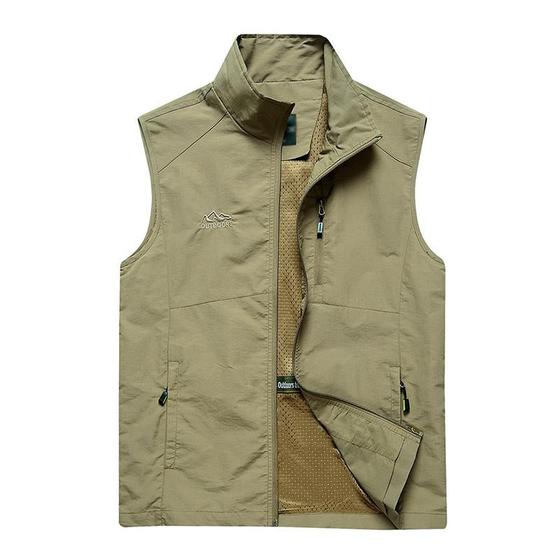 Mens Casual Stand Collar Breathable Quick-Drying Outdoor Vest 22108360M