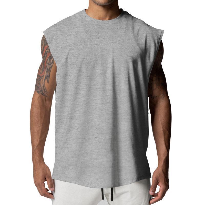 Mens Solid Loose Sleeveless Sports Fitness Tank Top 03482386Z