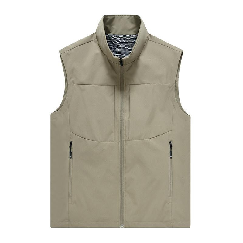 Mens Casual Stand Collar Thin Section Breathable Outdoor Vest 41399341M