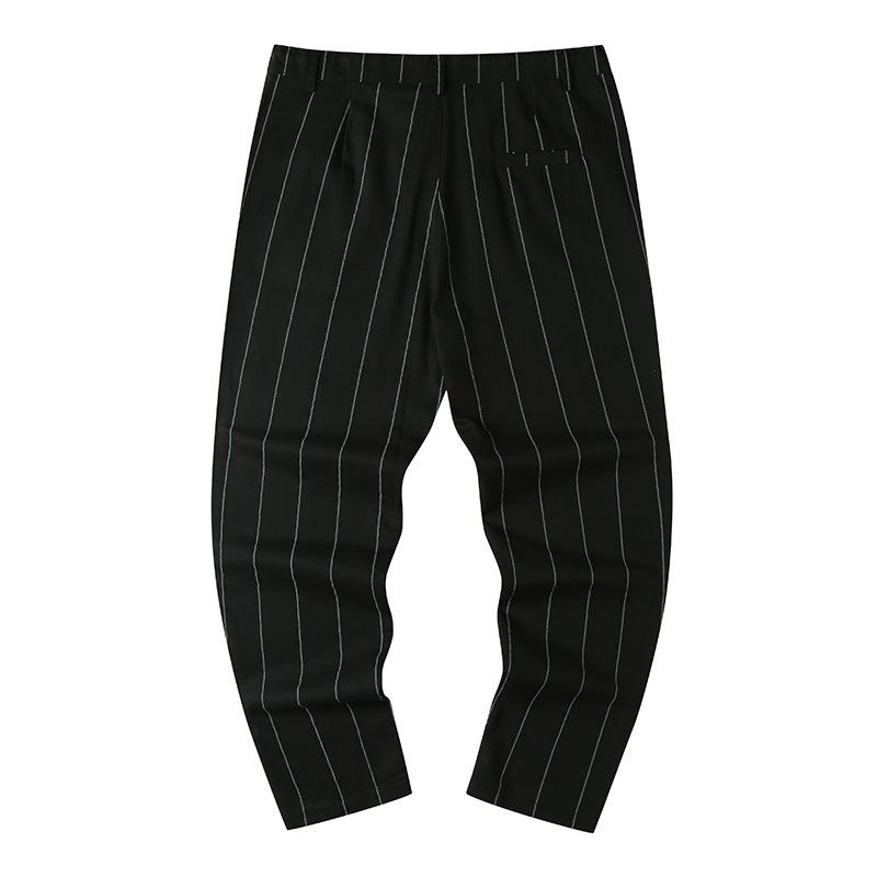 Mens Striped Straight Slim Suit Trousers 58718128Z