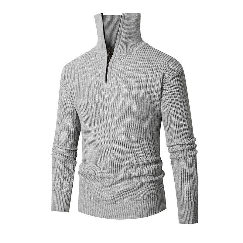 MenS Casual Solid Color Half-Zip Turtleneck Pullover Sweater  83984321Y